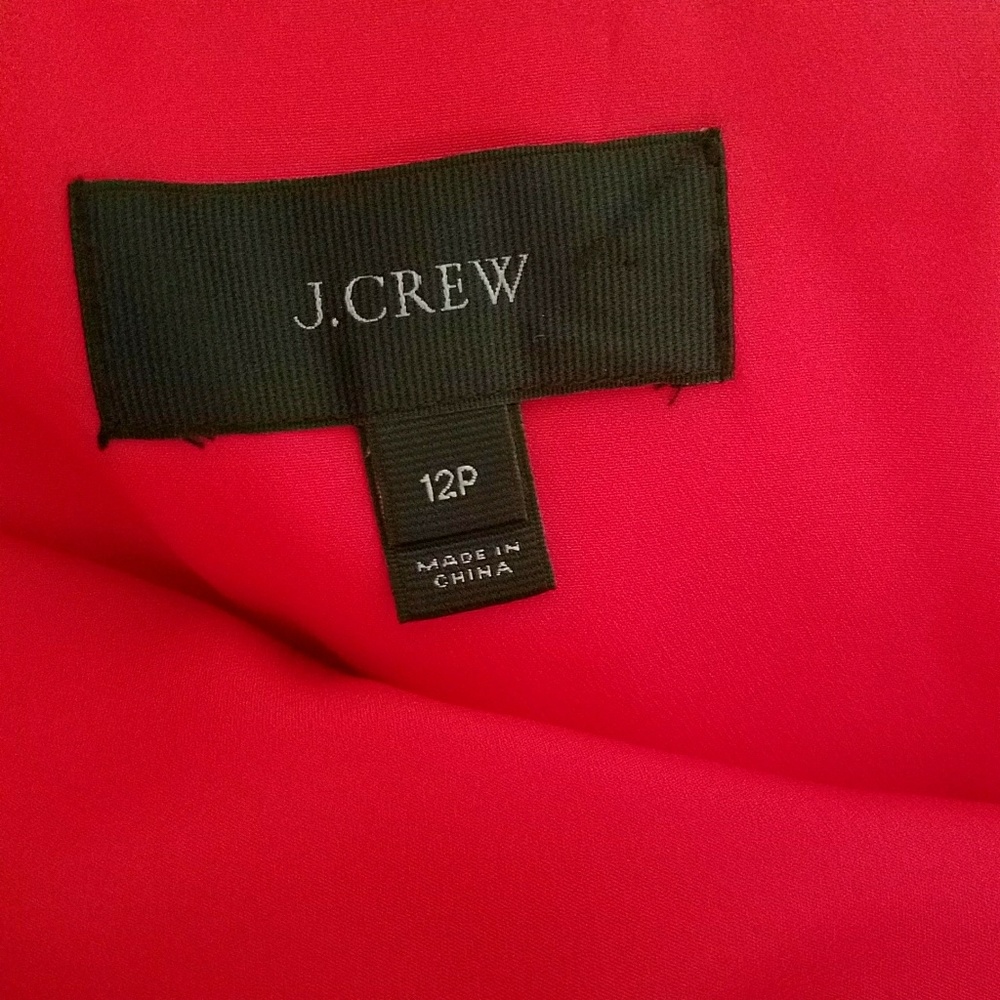 J. Crew One-Shoulder Ruffle Dress | Red |12p - Picture 6 of 6